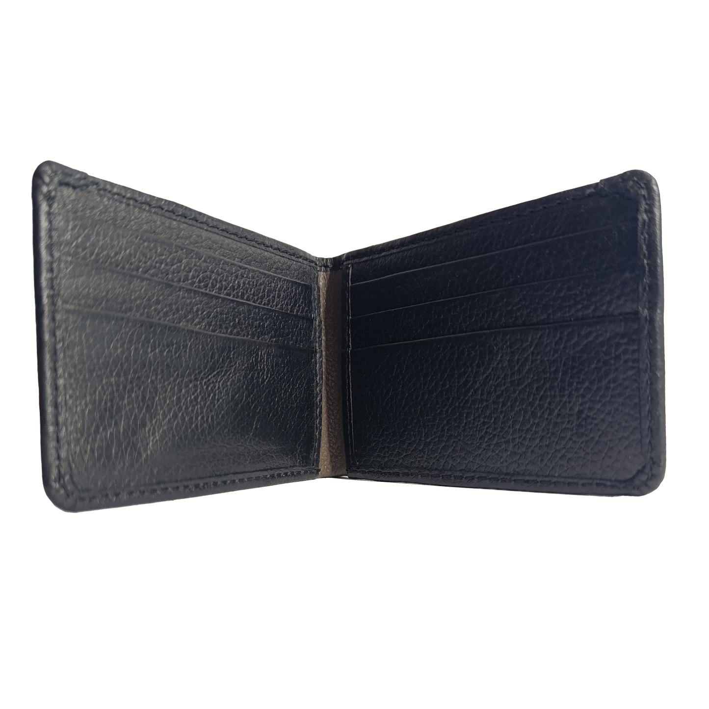 Dollar-Size Pure Leather Black Wallet