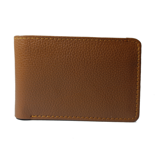 Dollar-Size Pure Leather Brown Wallet